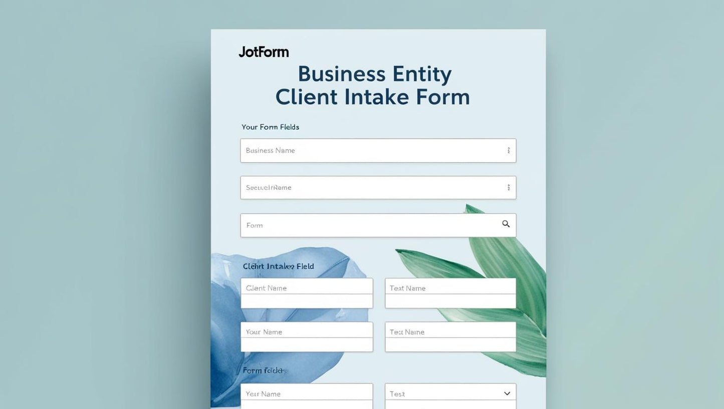 JotForm Business Entity Client Intake Form Template