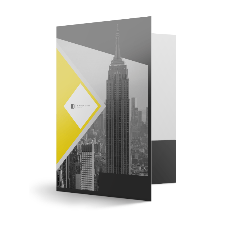 Custom Presentation Folders Standard Matte Finish W/ Business Card Slot
